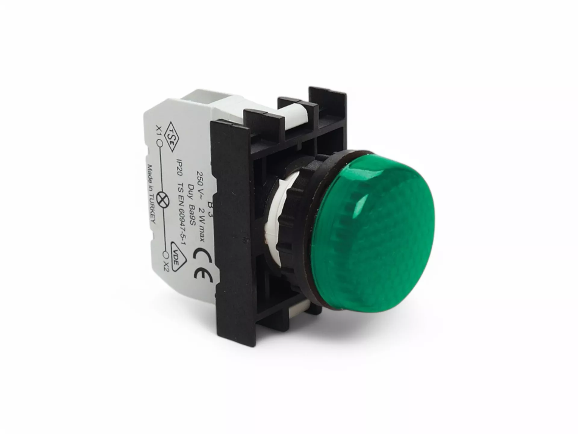 B Series Plastic Ba9S Socket Green 22 mm Signal
